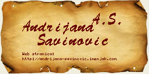 Andrijana Savinović vizit kartica